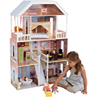 KidKraft- Savannah Casa de muñecas de madera con muebles y accesorios incluidos- 4 pisos- para muñecas de 30 cm - Color…